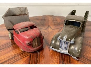 Two Antique Pressed Tin Trucks (CTF10)