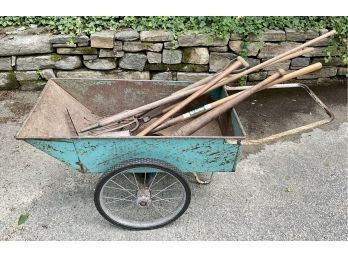 Vintage Jackson Metal Yard Cart With Tools (CTF20)