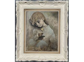 Mariette Lydis Oil On Canvas, Boy With Butterfly (CTF10)