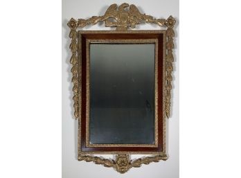 19th C. Gilded Wall Mirror With Eagle Crest (CTF20)