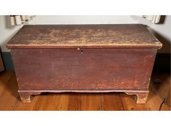 *Condition Updated* Antique Blanket Box In Red Paint (CTF20)