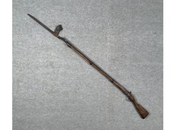 Antique Early Percussion Rifle With Bayonet (CTF10)
