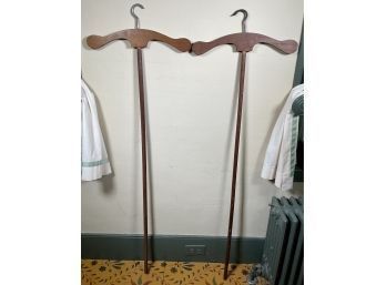 Two Antique Wood Cloak Hangers (CTF10)