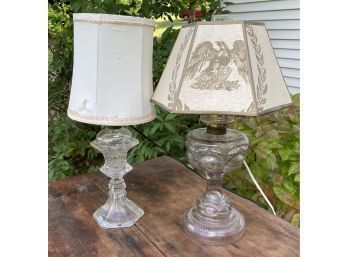 Two Converted Antique Oil Lamps (CTF20)