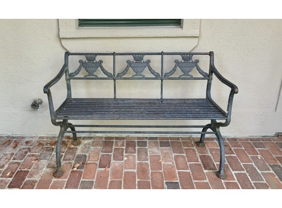 Vintage Wrought Iron Bench