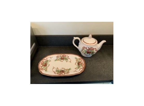 Tiffany & Co. Platter And Tea Pot