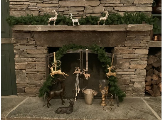 Stag Themed Christmas Mantle Lot