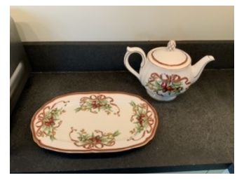 Tiffany & Co. Platter And Tea Pot