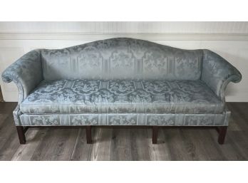 Chippendale Style Camel Back Sofa (as Is) Faded And Stained
