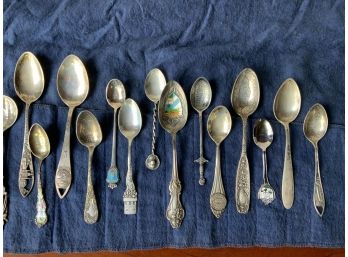 22 Sterling Souvenir And Other Spoons