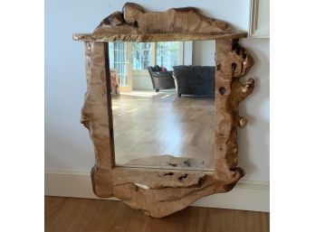 Grand Handmade Maple Burl Mirror