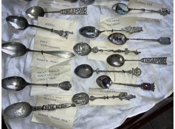 20 Silver Souvenir Spoons