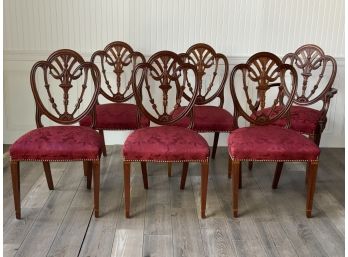 Hepplewhite Style Shield Back Dining Chairs