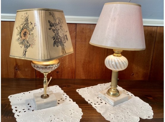 Two Marble Base Lamps (CTF10)
