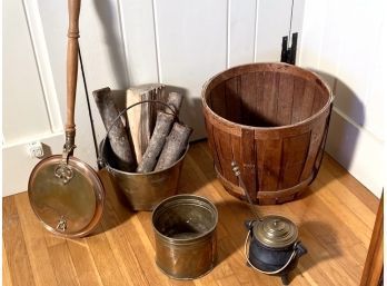 Bed Warmer, Brass Swing Handle Bucket Cast Iron Ash Pot (CTF20)