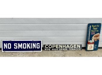 Antique Copenhagen And No Smoking Trade Signs (CTF10)