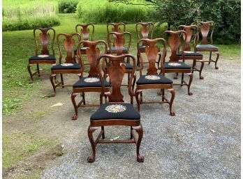 Good Set Of 12 Centennial Mahogany Dining Chairs, Ca. 1920s (CTF50)
