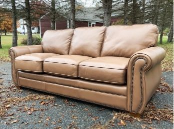 Brown Leather Sofa, Supreme Comfort Horizon's By Pallisar (CTF60)