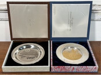 Two Sterling Silver Franklin Mint Collectors Plates (CTF10)