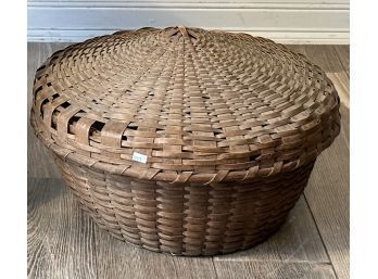 Antique Lidded Splint Basket (CTF10)