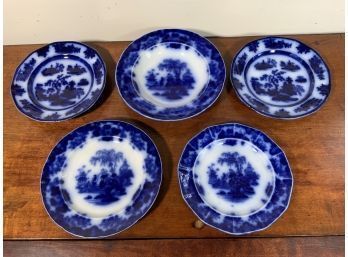 Scinde Flow Blue Plates And Bowl, 5pcs (CTF10)