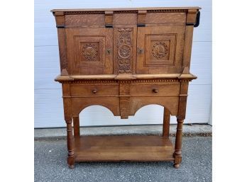 Arts And Crafts Liquor Cabinet - Court Cupboard (CTF30)