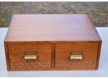 Vintage Oak Two Drawer File Box (CTF20)