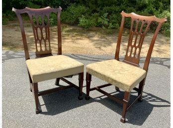 Antique Chinese Chippendale Style Mahogany Chairs (CTF30)