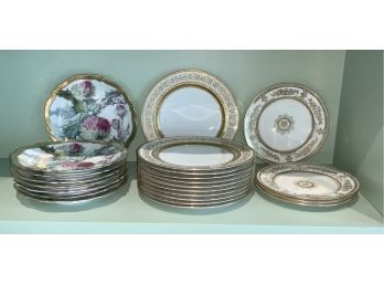Antique Wedgwood & Limoges Plates, 23pcs.  (CTF40)