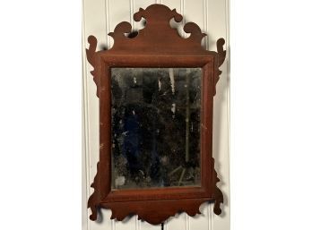 18th C. Small Red Painted Chippendale Mirror (CTF10)