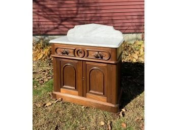 Victorian Walnut Marble Top Commode (CTF30)