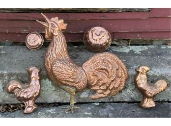 Vintage Rooster Copper Molds (CTF10)