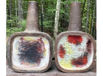 Raymor Mid-Century Stone Ware Bottle Vases (CTF10)