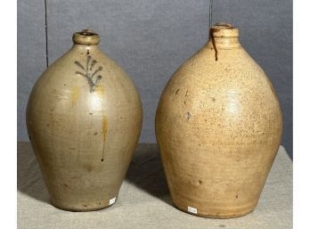Two Antique Ovoid Stoneware Jugs (CTF20)