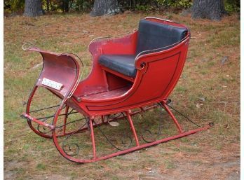 Antique Red Painted Cutter Sleigh (CTF100)