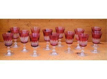 Val St. Lambert Ruby Wine Glasses, 13pcs. (CTF20)