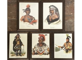 Five Catlin Style Prints, Native American Chiefs (CTF10)