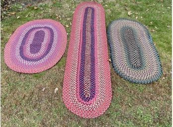 Three Vintage Braided Rugs And Runners (CTF10)