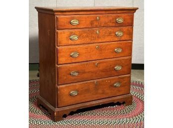 18th C. New England Pine Five Drawer Chest (CTF40)