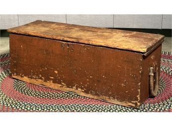 19th C. Red Painted Canted Sea Chest (CTF20)