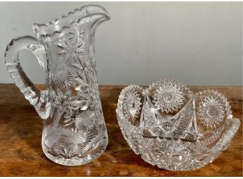Antique Cut Glass, 2pcs.  (CTF10)