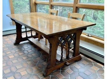 Antique Arts And Crafts Library Table (CTF30)