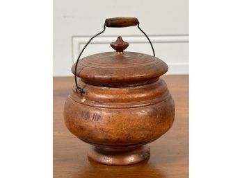 Antique Treenware Covered Sugar Bowl (CTF10)