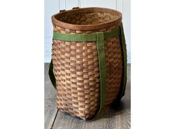 Adirondack Pack Basket With Green Straps (CTF10)