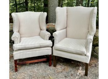 Two Similar 20th C. Wing Back Armchairs (CTF30)