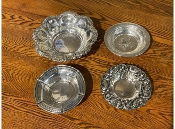 Four Antique Sterling Bowls, 15.1 Oz T (CTF10)