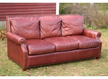 Contemporary Brown Leather Sofa (CTF50)