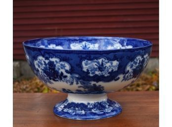 Rare Antique Doulton Flow Blue Punch Bowl (CTF20)