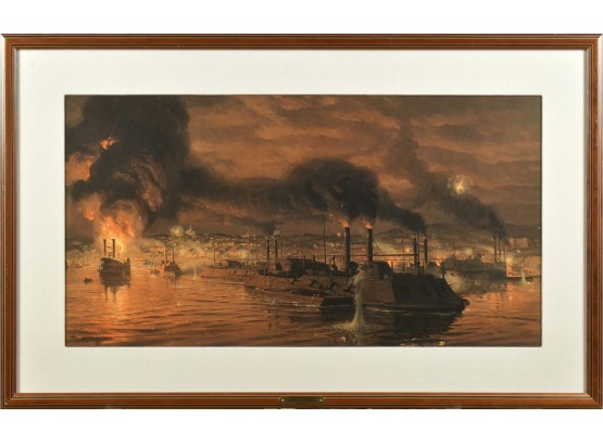 Tom Lovell Print, Union Fleet Passing Vicksburg (CTF20)