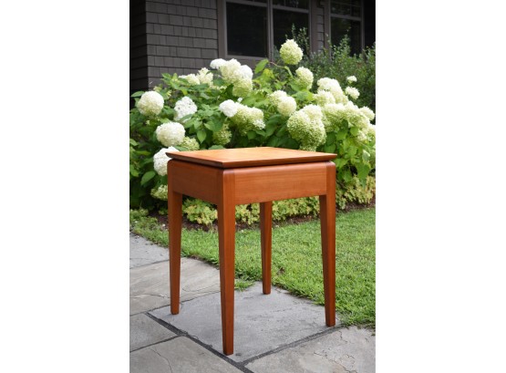 Jas. Becker (Windsor VT)Cherry And Curly Maple Side Table (CTF20)
